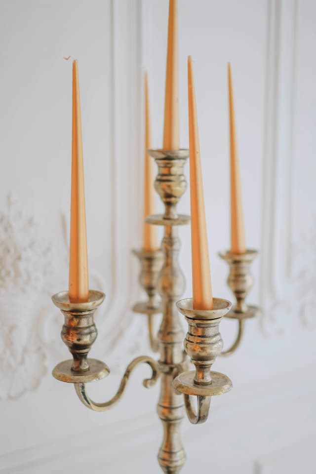 Brass Candle Holder, single taper